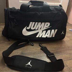 Nike Jumpman Black Duffel Bag with removable shoulder strap